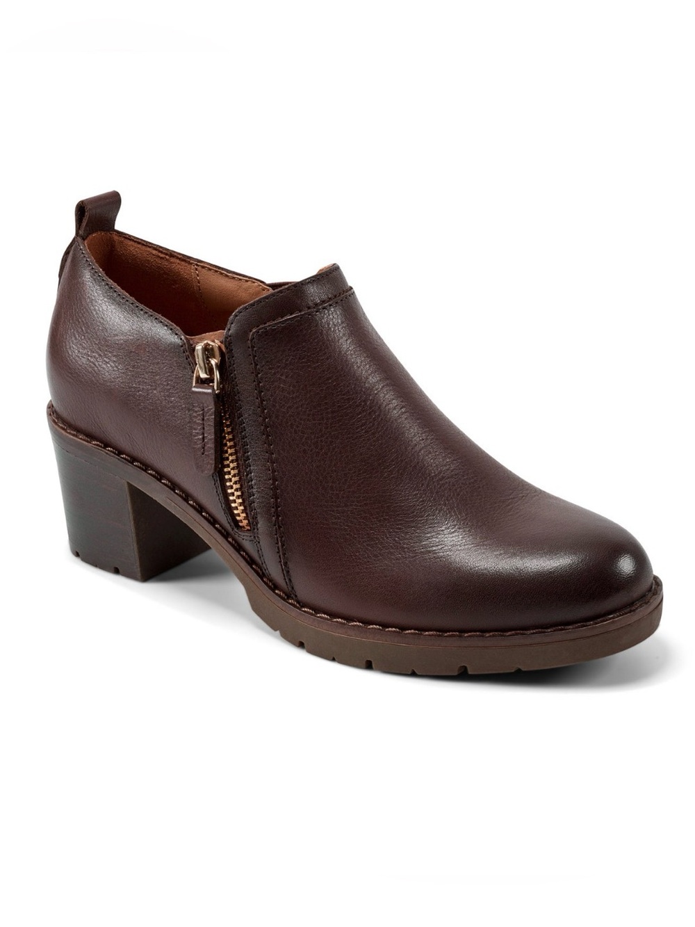 Easy Spirit Cosa Women's Dark Brown Leather Zip Mule